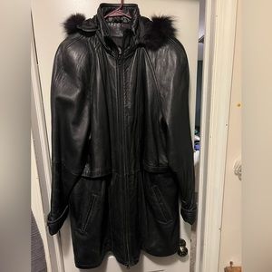 Tibor Genuine Leather jacket. Black. Size 2x
